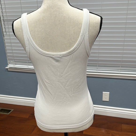 White Ribbed Tank Top - Picture 2 of 3